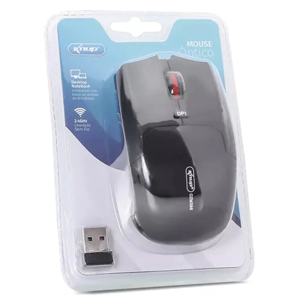 Mouse Sem Fio Óptico 10 Metros De Distância Gzm386 1600 Dpi - Preto