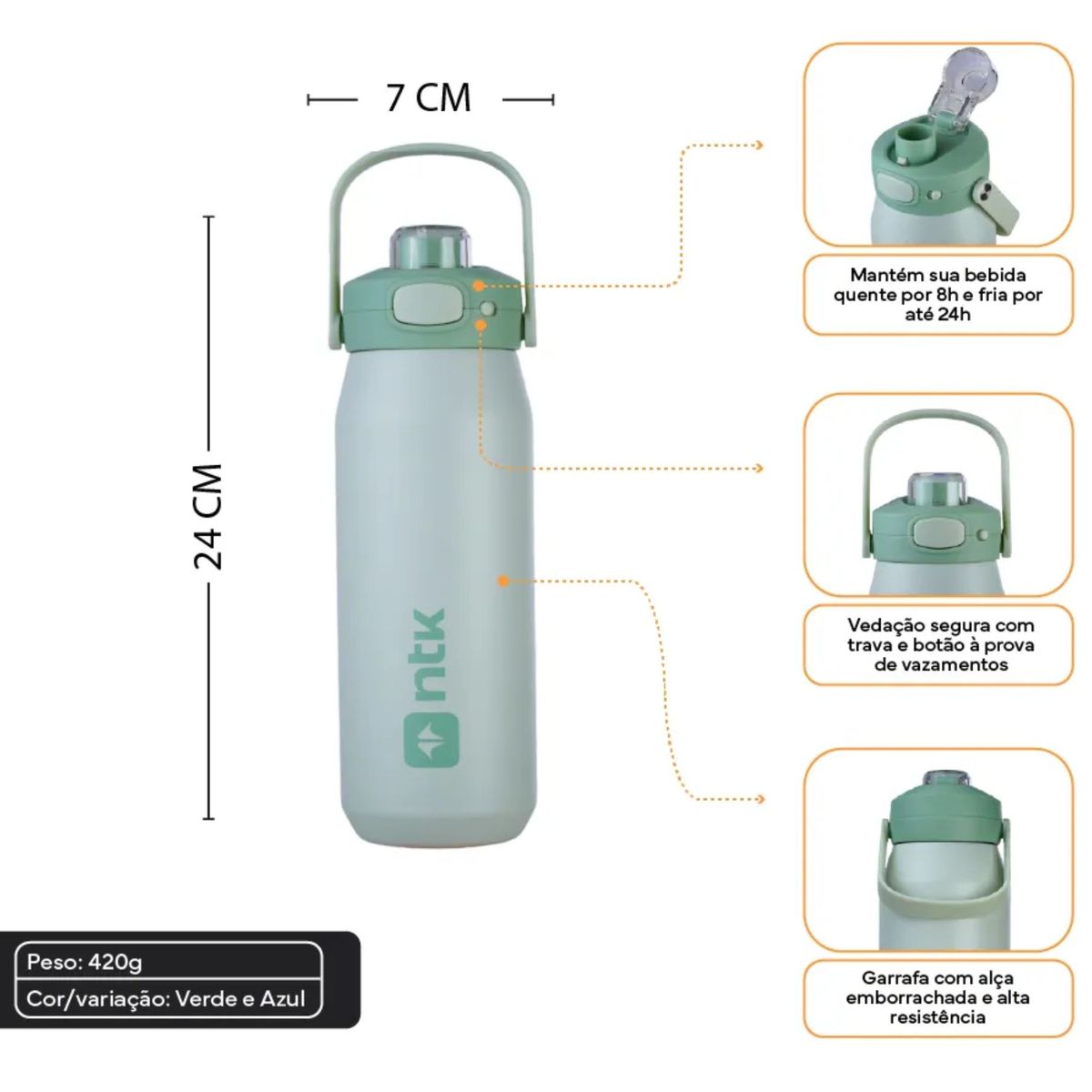 Garrafa Térmica 750ml Isomax Color NTK