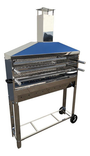 Churrasqueira Inox Grande Para Espetinho Bar Grelhas Coifa