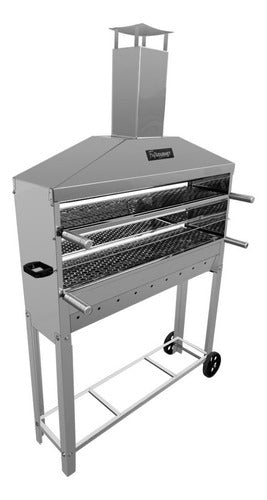 Churrasqueira Inox Grande Para Espetinho Bar Grelhas Coifa
