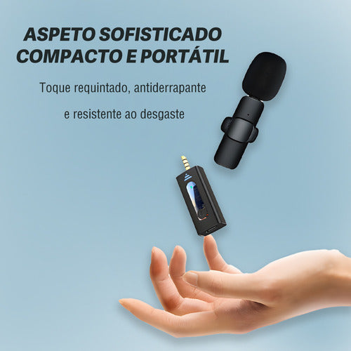Microfone Lapela Sem Fio Profissional Mini Portátil Youtuber