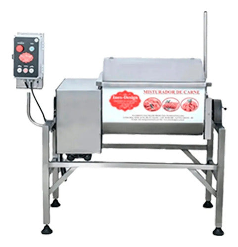Misturadora De Carne Elétrica Inox Design 25l/20kg - 2 Eixos