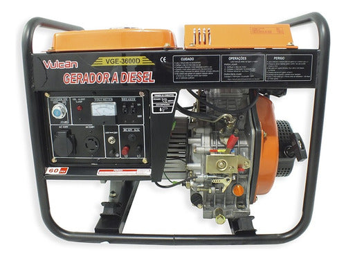 Gerador Portátil Vulcan A Diesel 3600w Bifásico 127v/220v