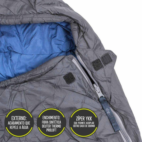Saco De Dormir Deuter Orbit +5 New 9c A -9c Camping 2,05m