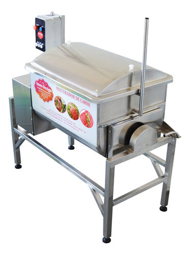 Misturador Eletrico De Carne 70 Litros 2 Eixos Inox Design
