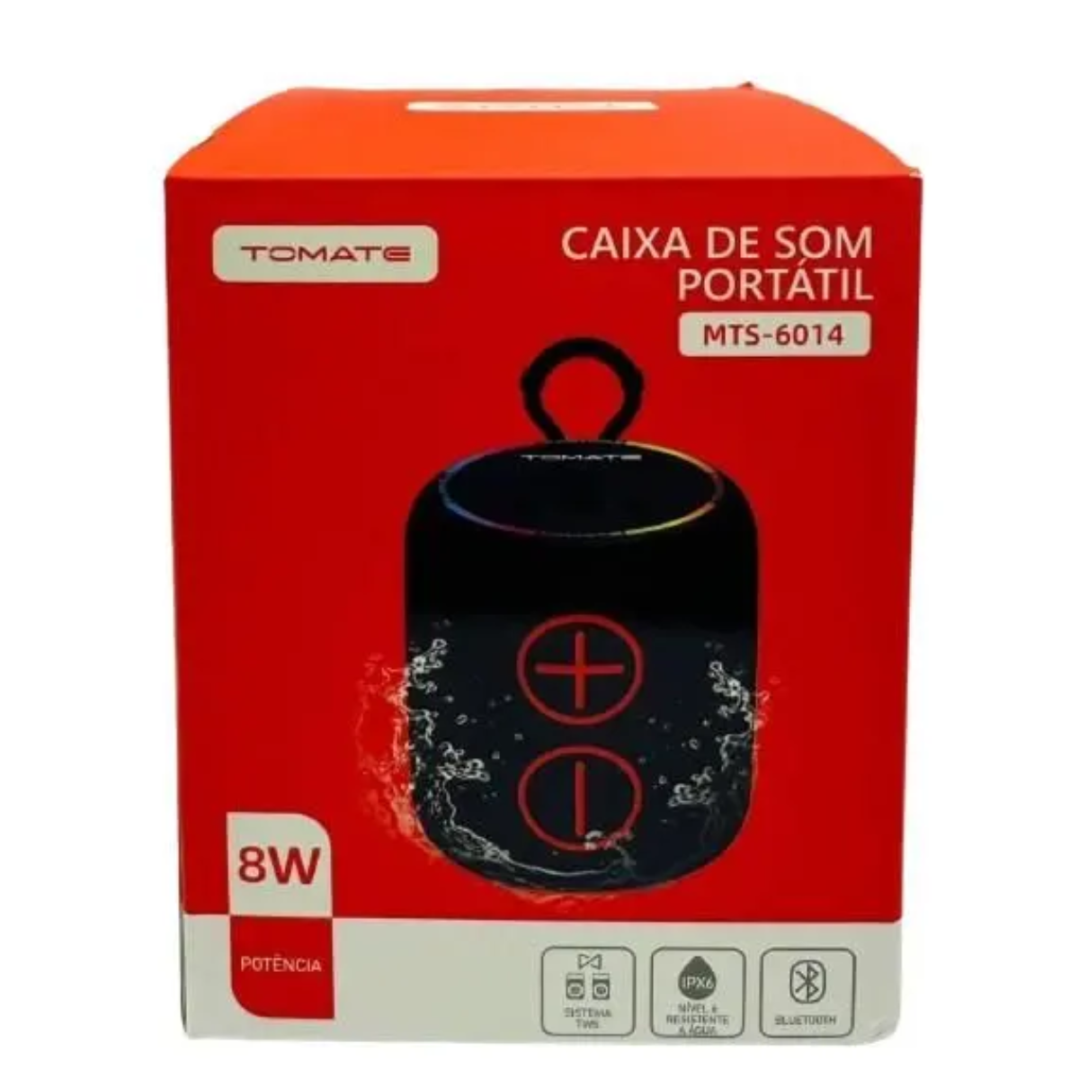 Caixa de Som Bluetooth Portátil 8W Tomate MTS-6014
