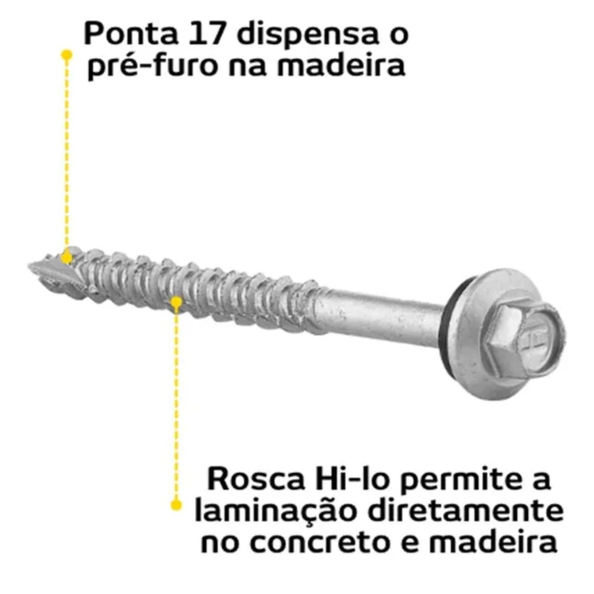 Kit 500 Parafusos Fixação Woodcon Metal x Madeira M6X100MM