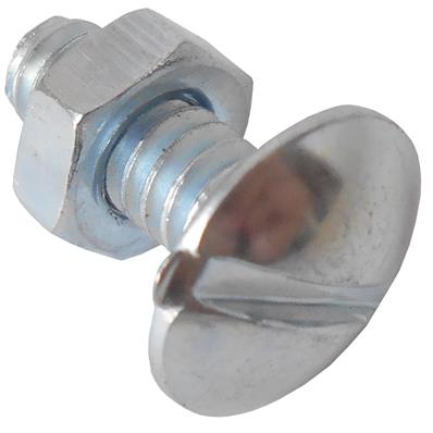 Parafuso 3/16x1/2, Cabeça Lentilha Fenda, com Porca, para Paralama Bike Fix – 10 Peças – foto 1