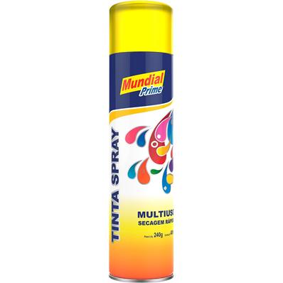 Tinta Spray, 400ml/240g, Luminosa, Amarelo, Neon Mundial Prime – foto 1
