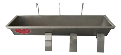 Lavador De Mãos Triplo Com Acionamento - Inox Design