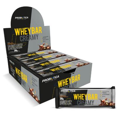 Whey Bar Creamy, Amendoim com Caramelo, Display com 12 Unidades de 38 Gramas Probiotica – Caixa – foto 1