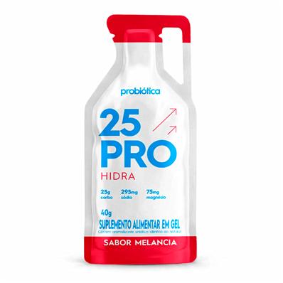 Gel Probi 25 Pro Hidra, Melancia, 40g, 10 Sachês, com 25g de Carboidratos (malto + Frutose 1:0,8), 295MG Sódio, 75MG Magnésio Probiotica – Caixa – foto 1