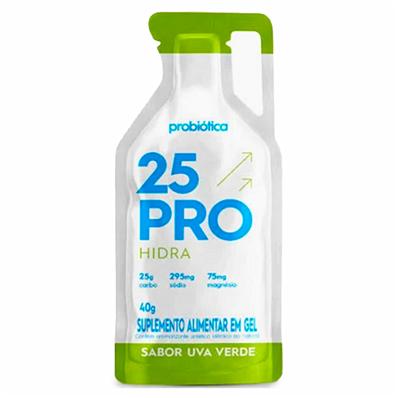 Gel Probi 25 Pro Hidra, Uva Verde, 40g, 10 Sachês, com 25g de Carboidratos (malto + Frutose 1:0,8), 295MG Sódio, 75MG Magnésio Probiotica – Caixa – foto 1