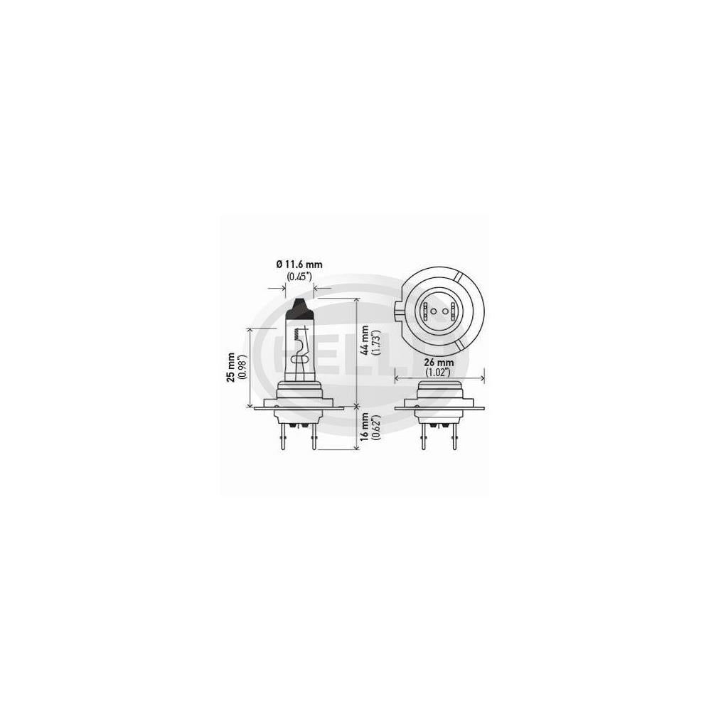 Lâmpada 24v 70w Px26d T4.625 H7 Hella H7 24V DP Universal Caminhões/Ônibus/Máquinas Agrícolas