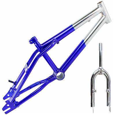 Quadro / garfo, 16, Aço, Absolute Cross, Movimento Central 45mm, Cx / direção Standard, Canote 7/8 (22,2mm), Cromado / azul – Jogo – foto 1