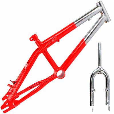Quadro / garfo, 16, Aço, Absolute Cross, Movimento Central 45mm, Cx / direção Standard, Canote 7/8 (22,2mm), Cromado / laranja – Jogo – foto 1