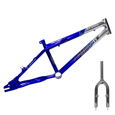 Quadro / garfo, 20, Aço, Absolute Cross, Movimento Central 45mm, Cx / direção Standard, Canote 7/8 (22,2mm), Cromado / azul – Jogo – foto 1