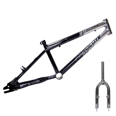 Quadro / garfo, 20, Aço, Absolute Cross, Movimento Central 45mm, Cx / direção Standard, Canote 7/8 (22,2mm), Cromado / preto – Jogo – foto 1