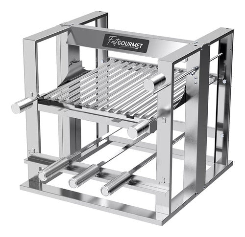 Churrasqueira Elevatória Gourmet Com 1 Grelha E 3 Espetos