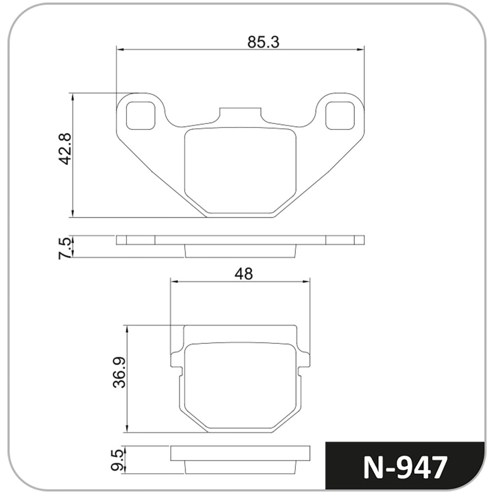 Pastilha Linha Street Cobreq N-947 Agrale Force 50/City 90/Force 90/Dakar 50, Suzuki Burgman AN 125, Dafra Smart Joy/Smart 125