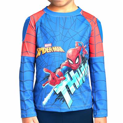 Camisa Spyder Man, Azul/ Vermelho, com Proteção Ombros e Cotovelos, Tecido Leve e Respirável, com Fator Uv 50+, Tamanho 8 Nathor – foto 1
