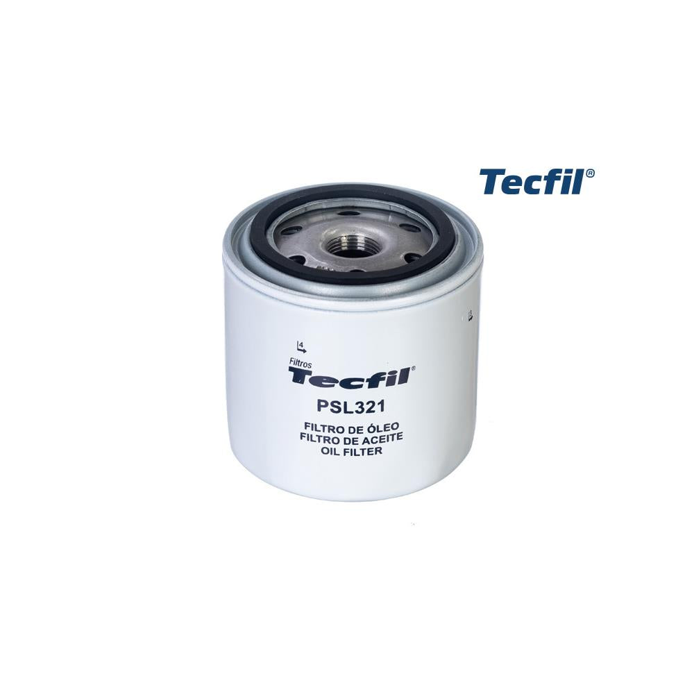 Filtro de Óleo Tecfil PSL321 Chery Cielo/Tiggo, Renault R21/Trafic, Asia Motors Rocsta, Peugeot 504, Kia Sportage/Besta, GM Space Van Trafic