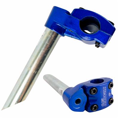 Suporte de Guidão, Cross JR, 22,2mm, Alumínio Azul, 4 Parafusos, sem Expander 21,1mm - Gtu Unicicle – foto 1