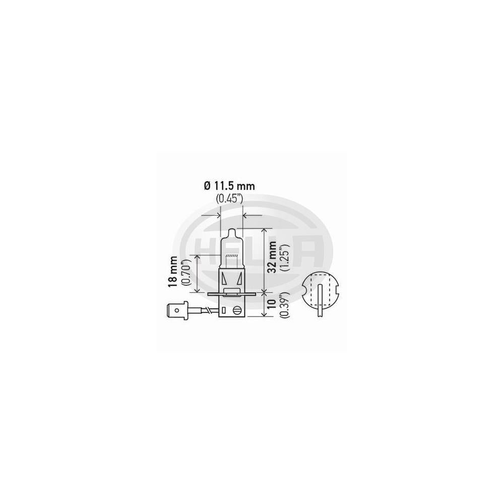 Lâmpada 12v 55w Pk22s T3.25 H3 Hella H3 Universal Máquinas Agrícolas/Ônibus/Caminhões/Automovéis e Utilitários Leves/Motos