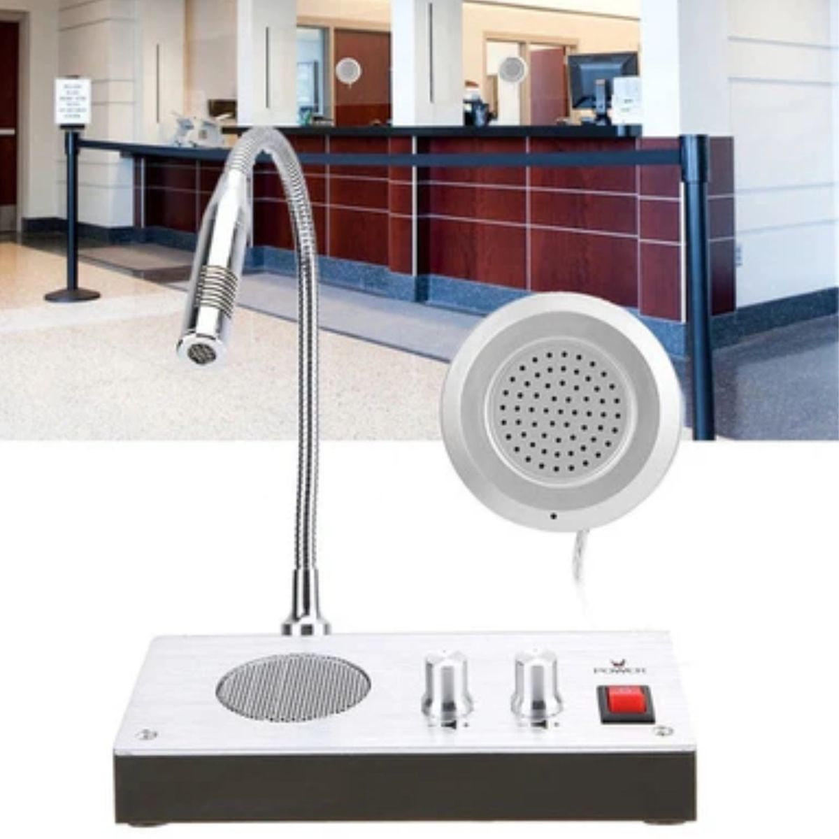 Intercomunicador Microfone Bilheteria Vidro Portaria Sc8991