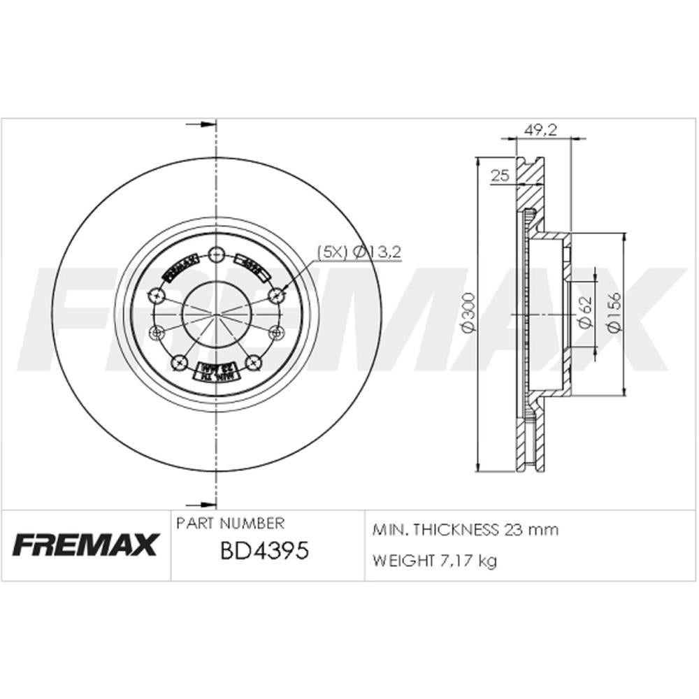 Disco Fremax BD4395 Caixa com 2 Chery Tiggo, Lifan X60