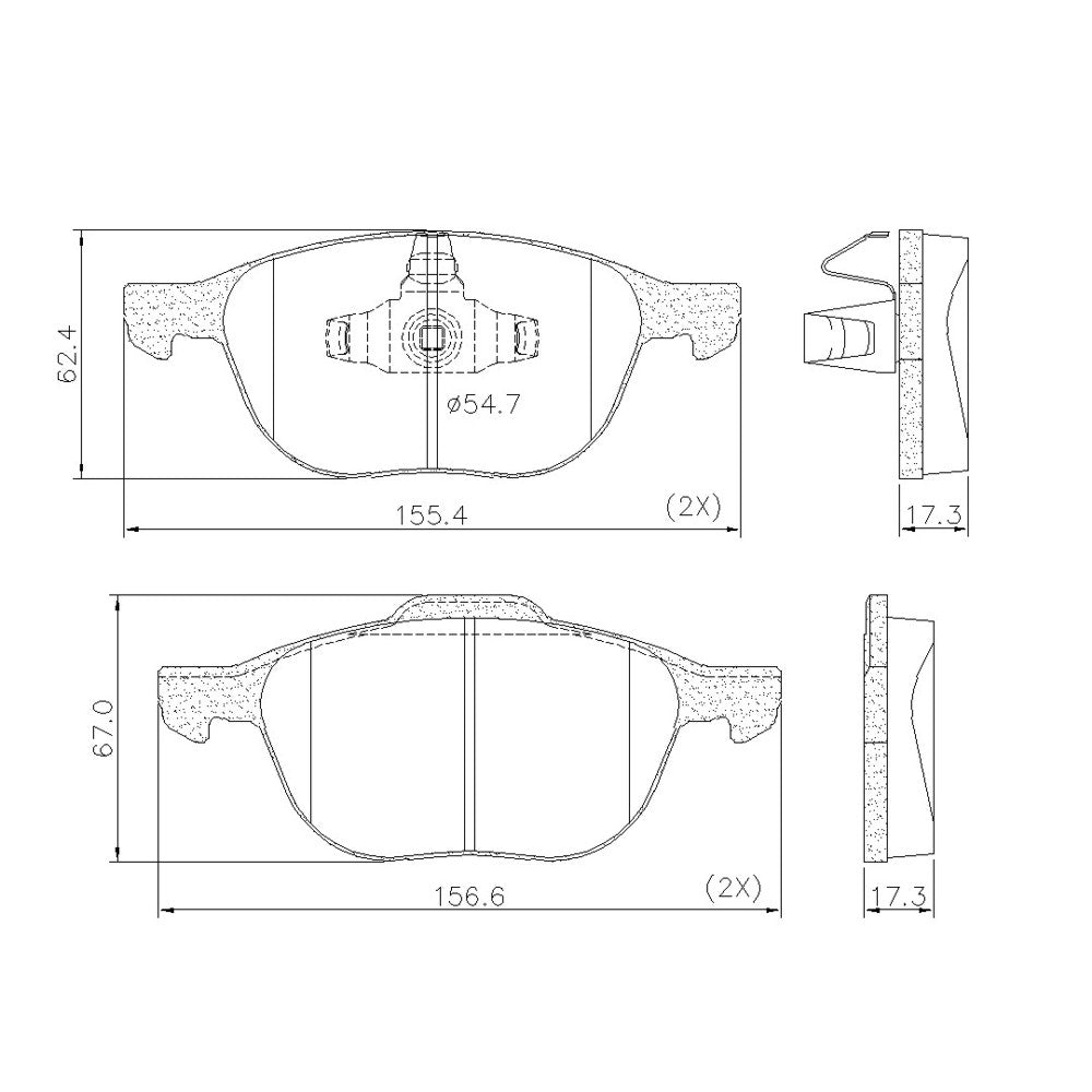 Pastilha de Freio Dianteira Fras-le P-767 Ford Focus II (DA_, HCP, DP)/Ecosport/Focus Iii Sedan/Focus I (DAW, DBW)/Focus II Sedan (DB_, FCH, DH)