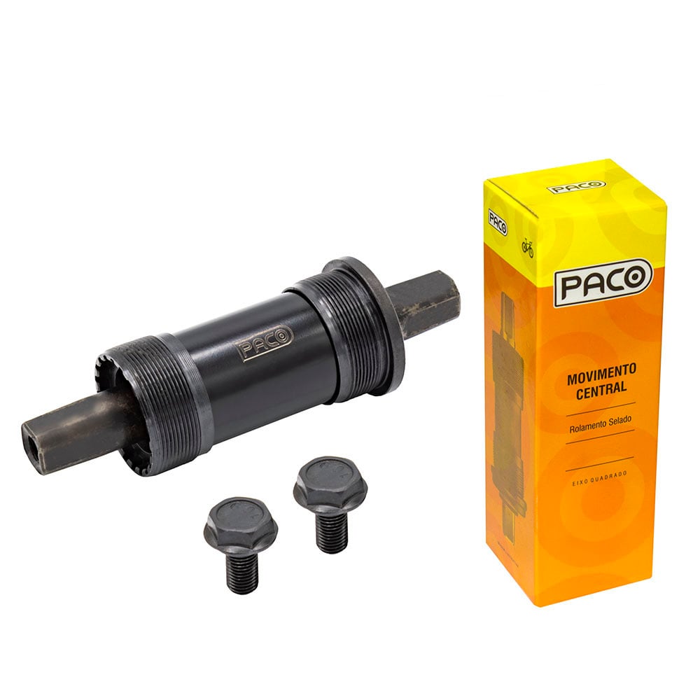 Movimento central 34.7mm rolamentado 118.5mm preto com parafuso