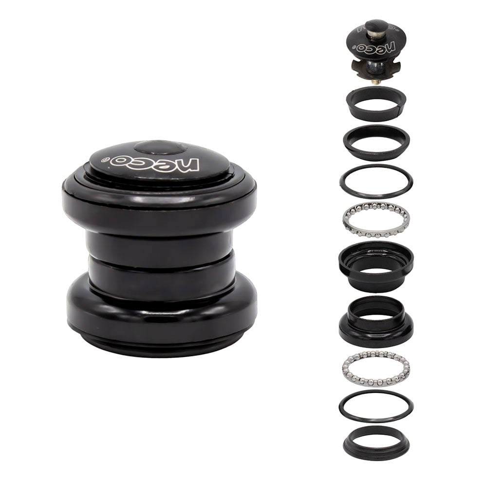 Jogo de direção over 25.4mm aheadset 10 peças preto