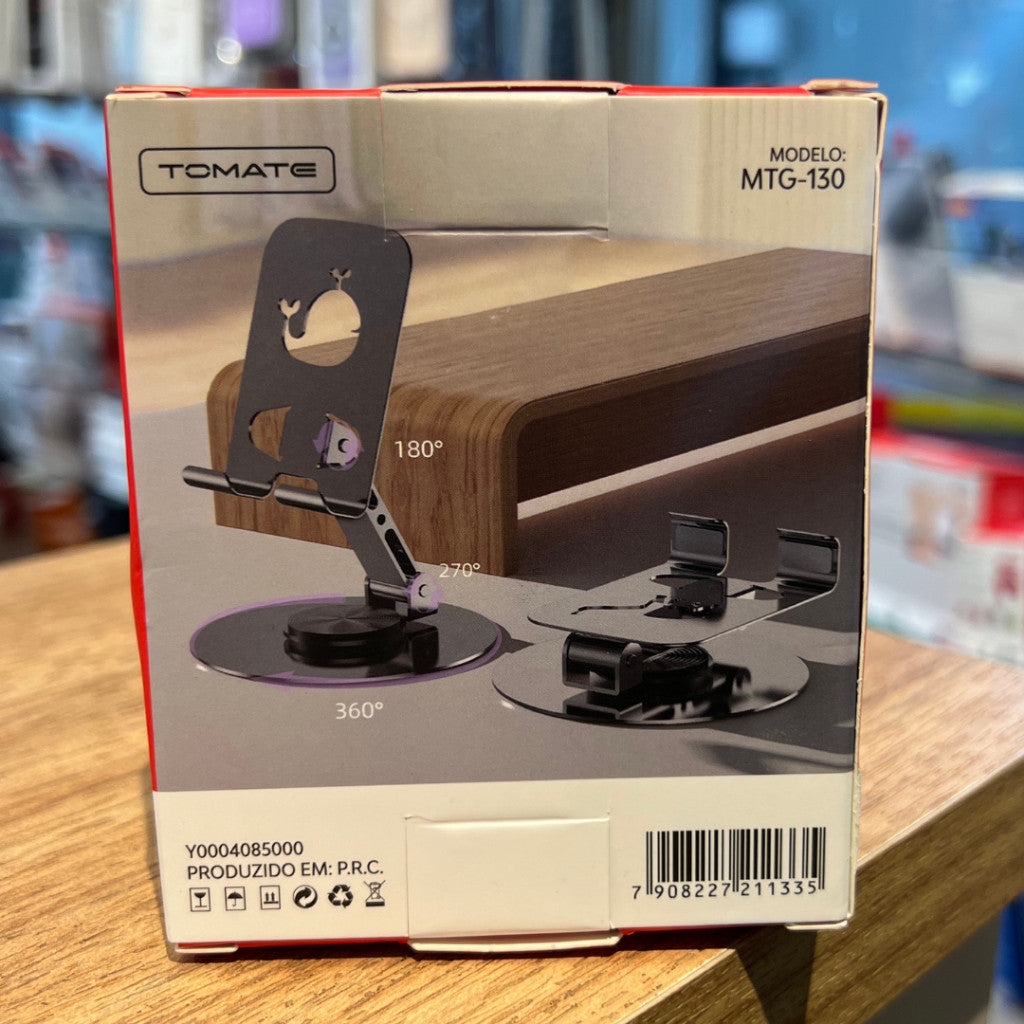 Suporte P/ Celular De Mesa Rotacao 360 Graus Tomate Mtg-130