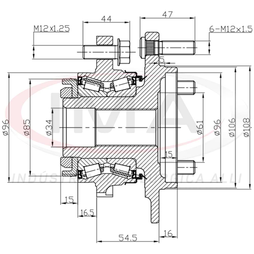 Cubo de Roda Dianteiro 33 Dts Ima AL-525 Toyota Hilux