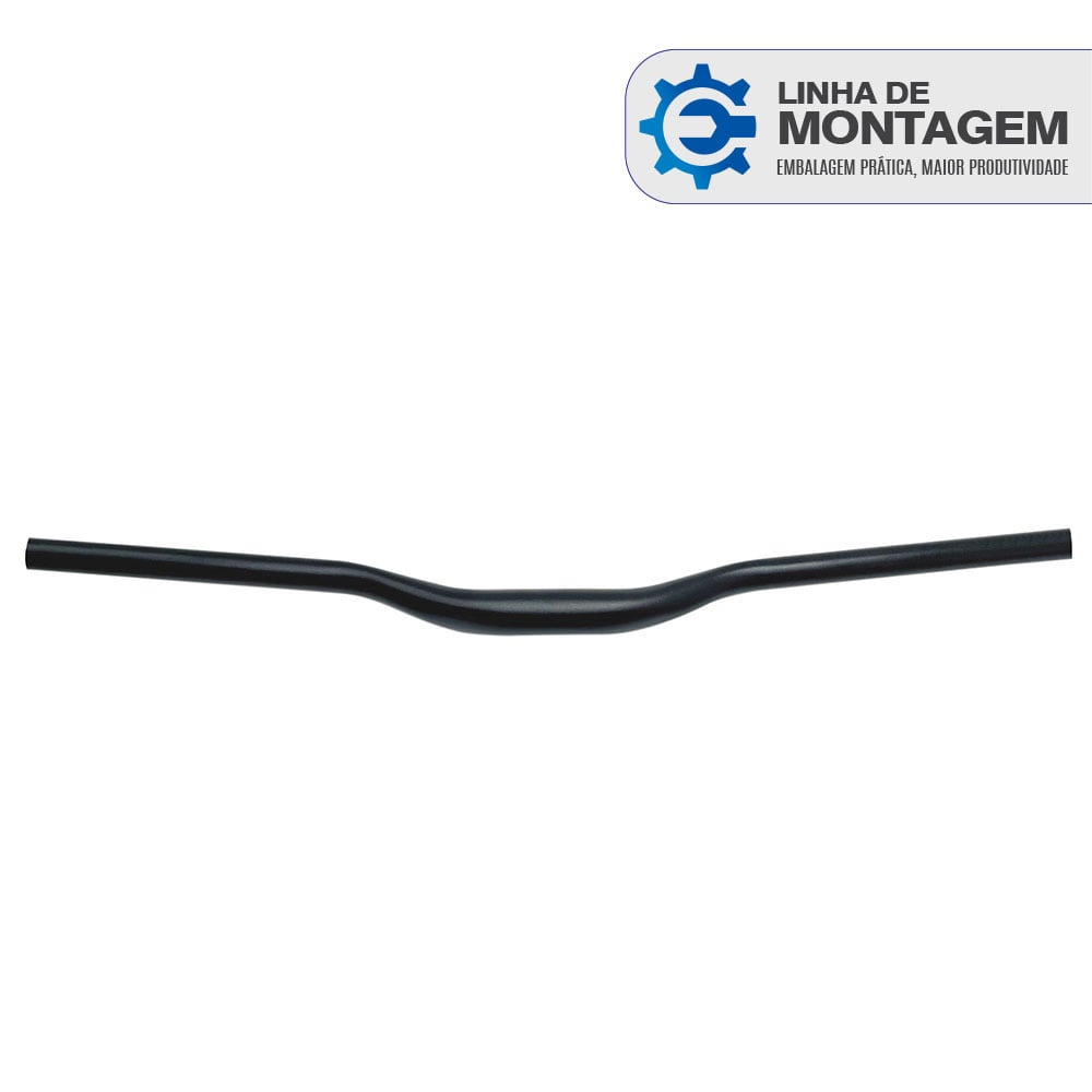 Guidão mtb downhill alumínio 31.8x680x30mm preto sem logo - Embalagem Linha de Montagem