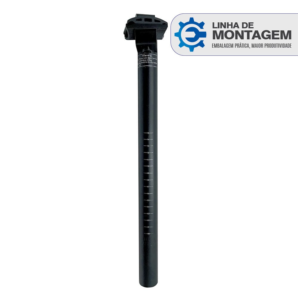Canote de selim alumínio 27.2 x 350mm preto sem logo - Embalagem Linha de Montagem