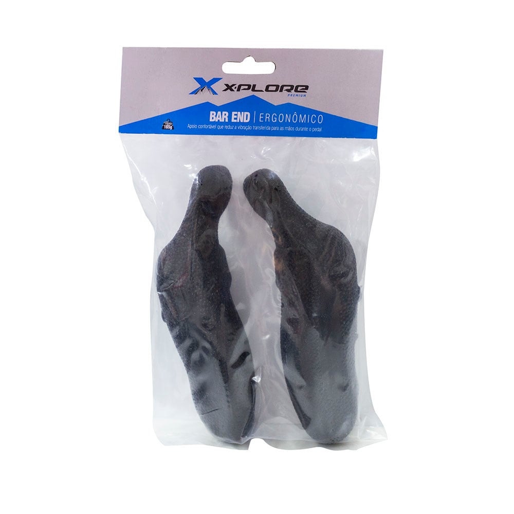 Bar end ergonomico emborrachado 100mm 22.2 tpr preto com encarte par – foto 4