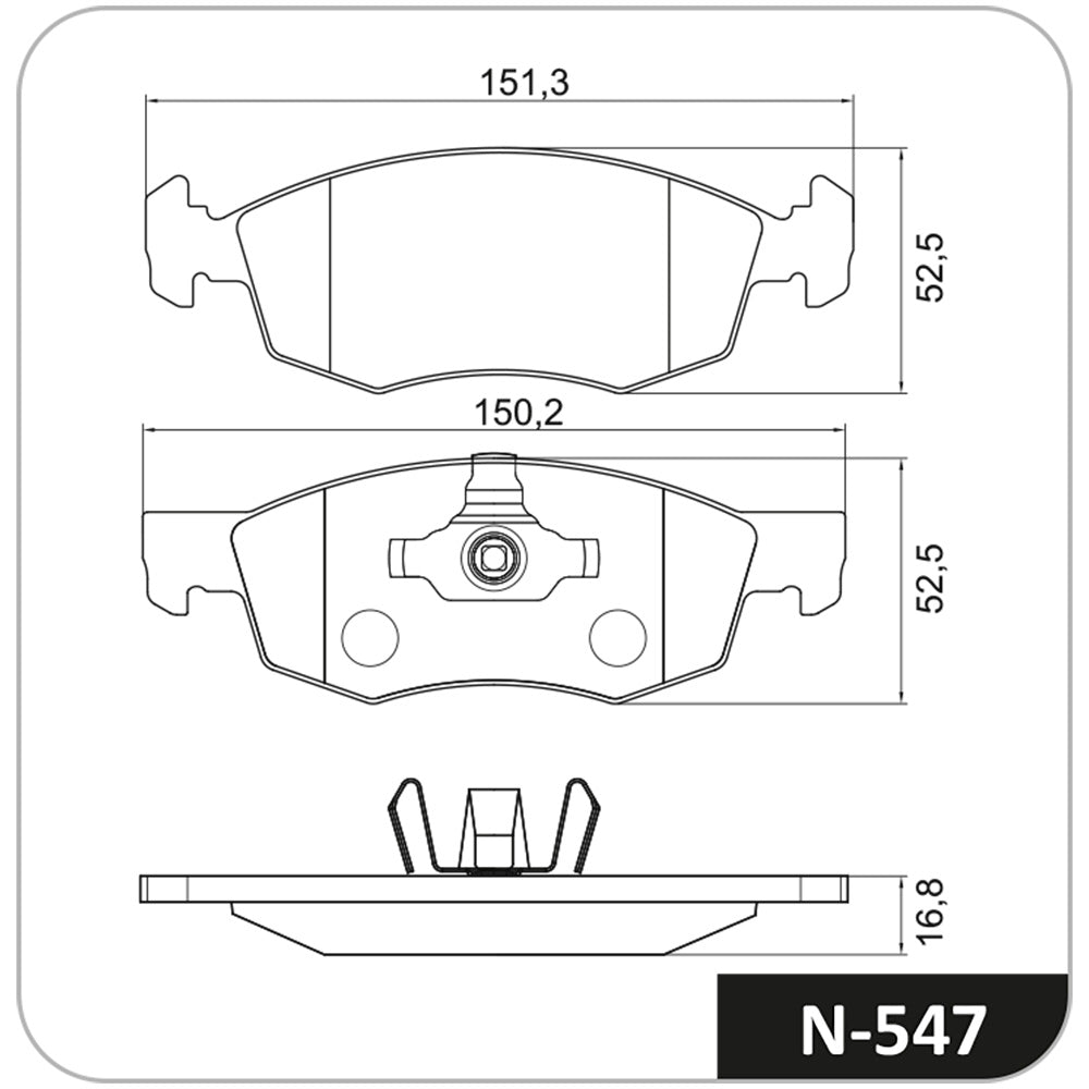 Pastilha de Freio Cobreq N-547 Fiat Strada/Fiorino/Doblo/Cronos/Grand Siena/Argo/Punto/Mobi, Peugeot Partner/Partner Rapid