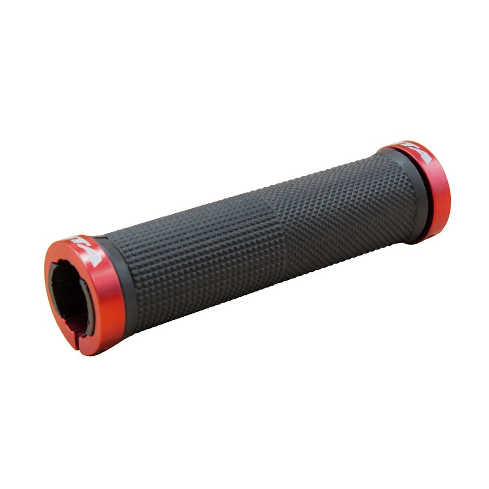 Manopla 130mm rider borracha tpr preta com trava vermelha – foto 2