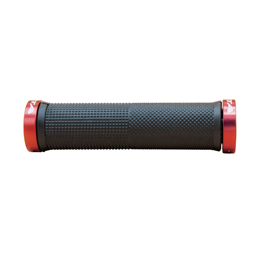 Manopla 130mm rider borracha tpr preta com trava vermelha – foto 3