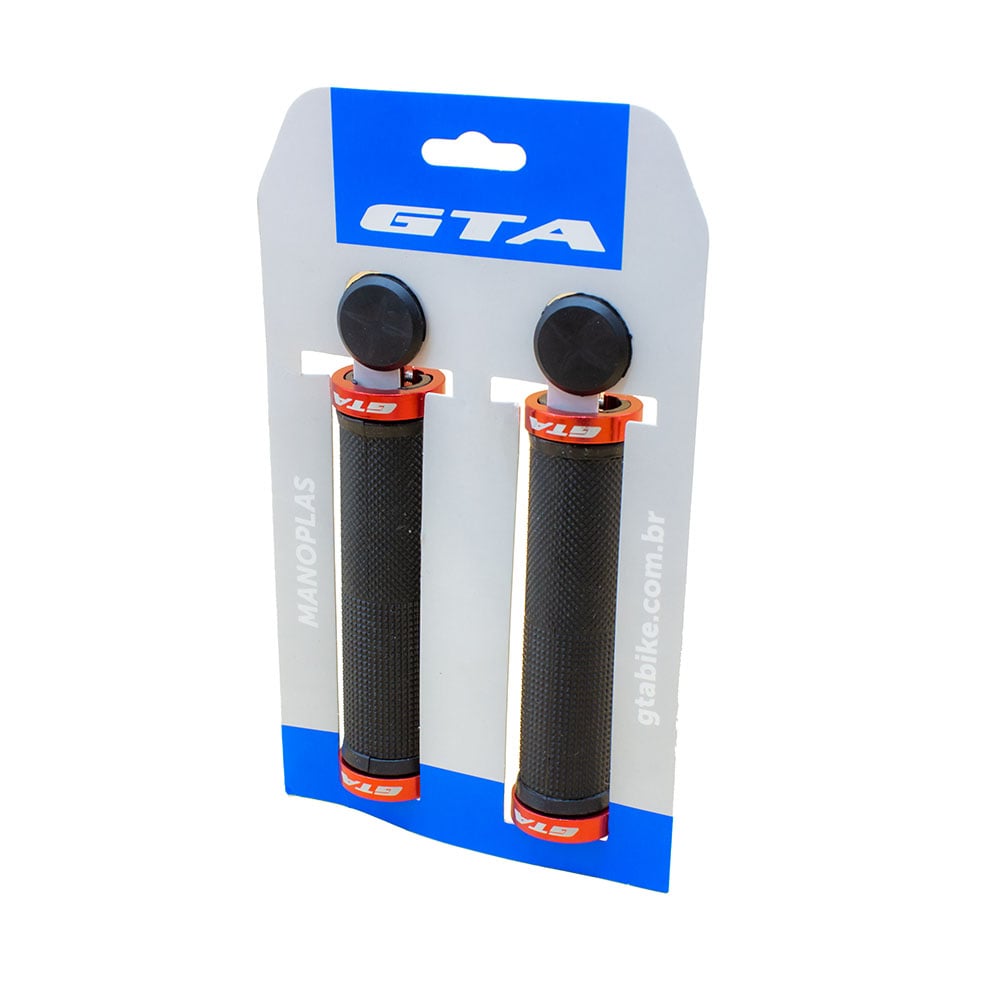 Manopla 130mm rider borracha tpr preta com trava vermelha – foto 4