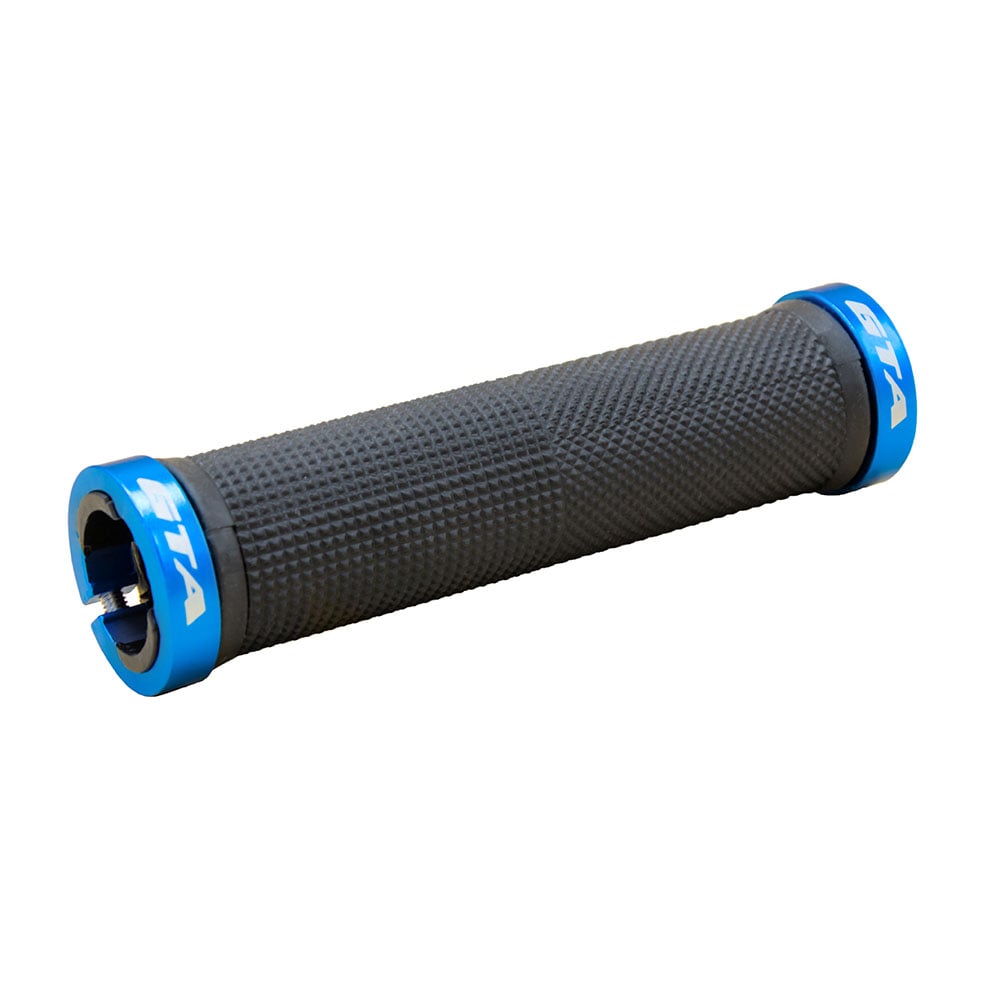 Manopla 130mm rider borracha tpr preta com trava azul – foto 2