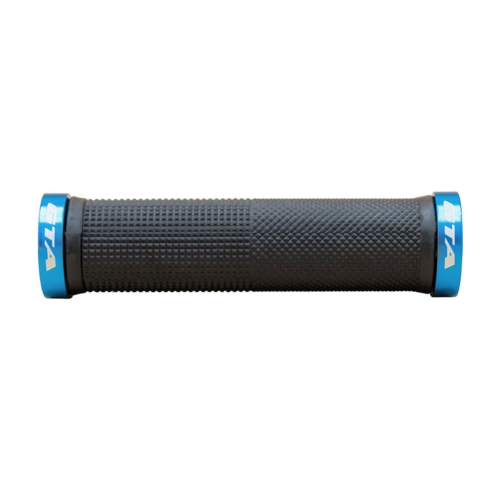 Manopla 130mm rider borracha tpr preta com trava azul – foto 3