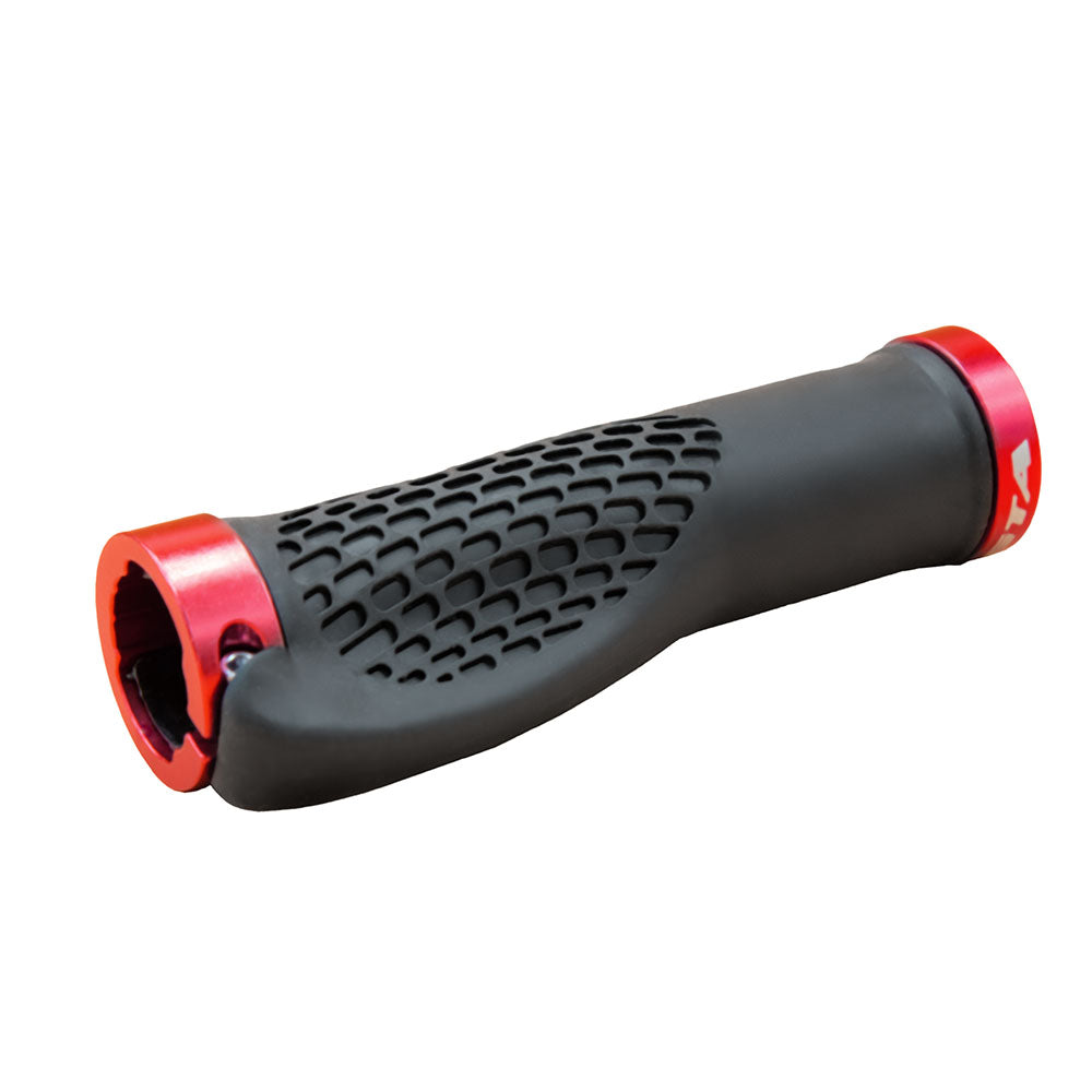 Manopla 130mm comfort borracha tpr preta com trava vermelha – foto 2