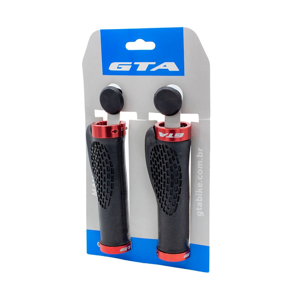 Manopla 130mm comfort borracha tpr preta com trava vermelha – foto 4