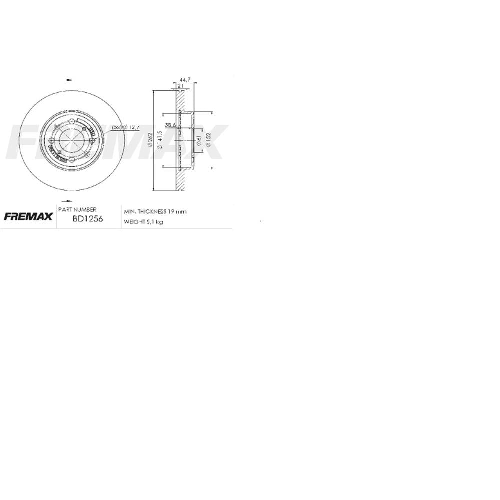Disco Fremax BD1256 Caixa com 2 Honda Fit/City/WR-V