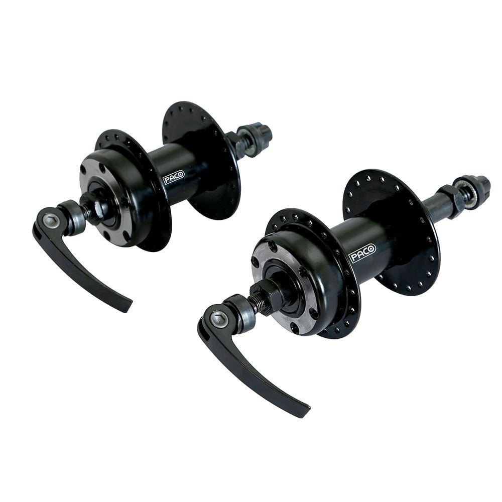 Cubo aço par eixo furado 3/8x180mm, com blocagem e espaçador para freio a disco 36 furos