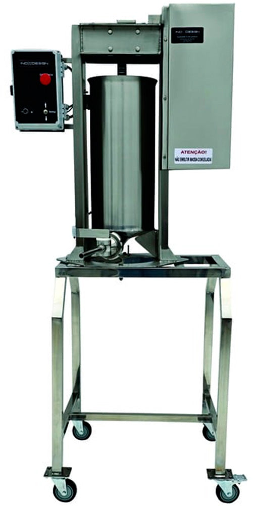 Ensacadeira Elétrica de Linguiça 15 kg Inox 304 com Pedestal e Rodízio Inox - Inox Design
