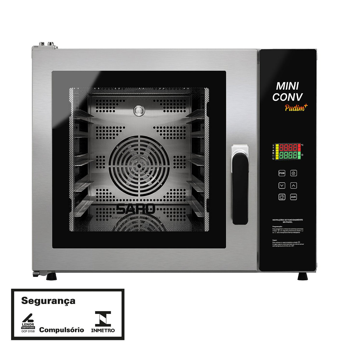 Forno Turbo Mini Combinado Saro FTMC5 75 Litros Inox com Vapor 220V